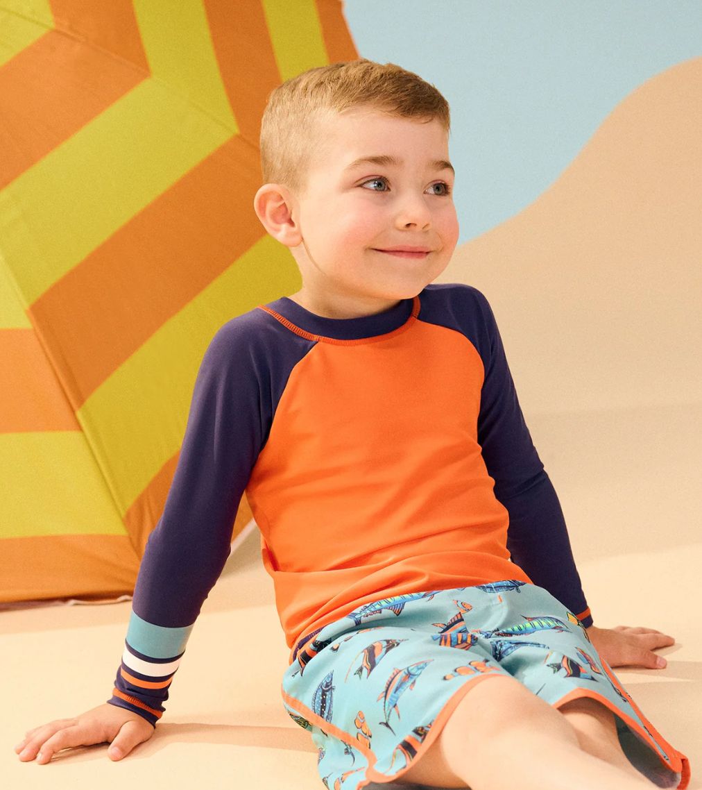 Hatley  Orange Long Sleeve Rashguard