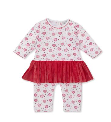 Kissy Flirty Hearts Tutu Playsuit