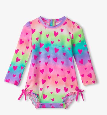 Hatley Baby Girls Kaleidoscope Hearts Rashguard Swimsuit