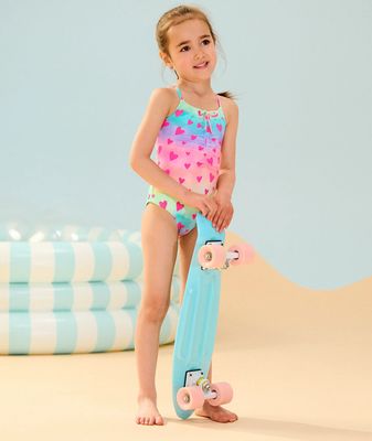 Hatley Kaleidoscope Hearts Ruched Front Swimsuit