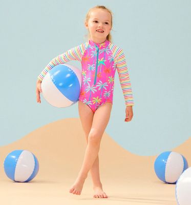 Hatley Painted Palms Long Sleeve Rashguard Swimsuit