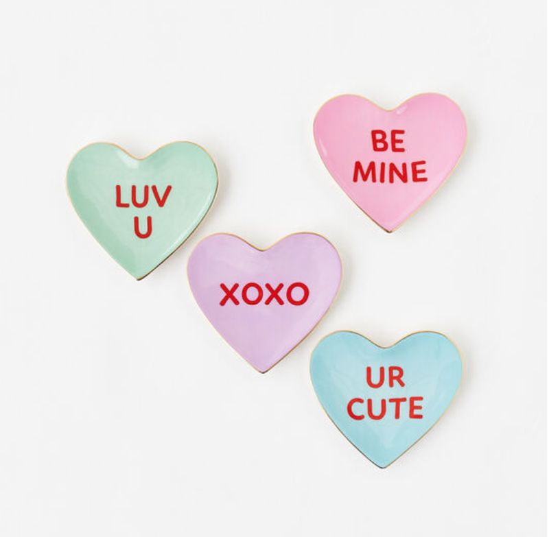 Conversation Candy Heart Trinket Dish