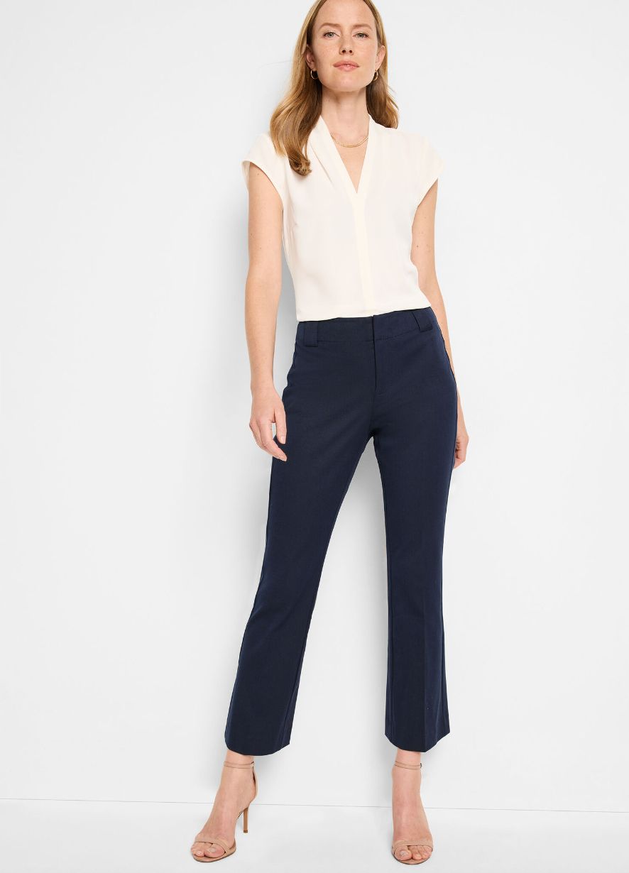 Nic + Zoe 28" Plaza Demi Boot Cotton Bi-Stretch Pant Dark Indigo