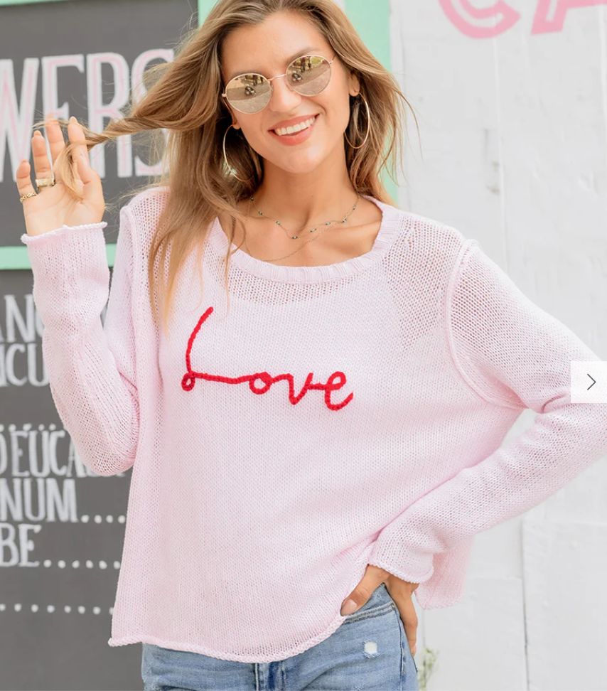 Wooden Ships Love Script Cotton Crew