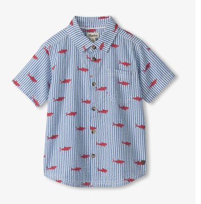 Hatley Shark Silhouette Button Down Shirt