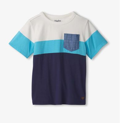 Hatley Patriot Blue Colour Block Bamboo Tee