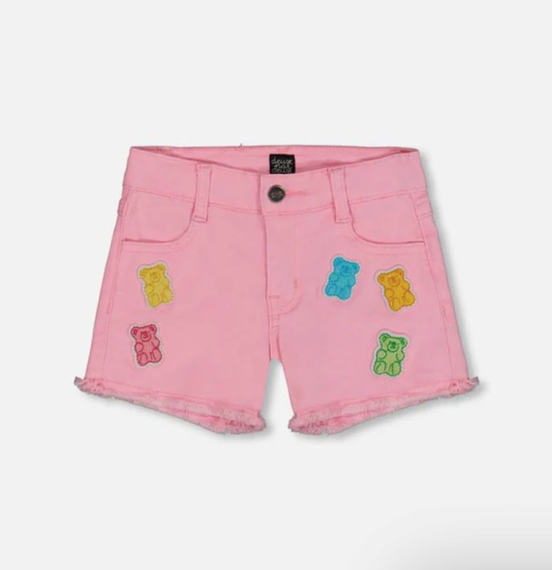 Deux Par Deux Jean Short With Gummy Bear Patches