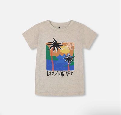 Deux Par Deux Graphic Tee Light Gray Shimmer