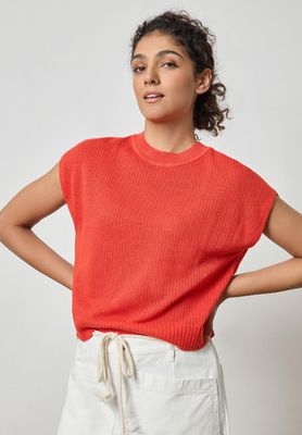 Lilla P Short Sleeve Crewneck Sweater -  Begonia