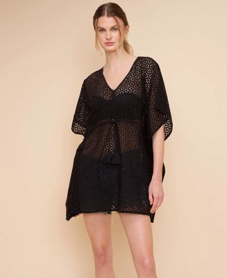 Echo Eyelet Butterfly Caftan Black