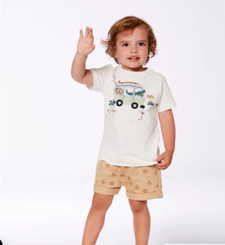 Deux Par Deux Top & French Terry Short Set Alligator