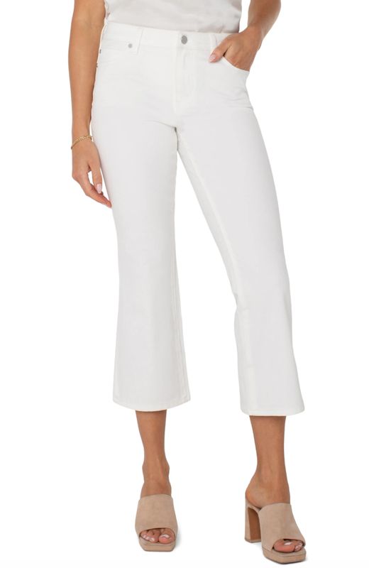 Liverpool Hannah Crop Flare White