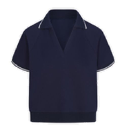 Spanx AirPique Short Sleeve Polo Timeless Navy, Size: M