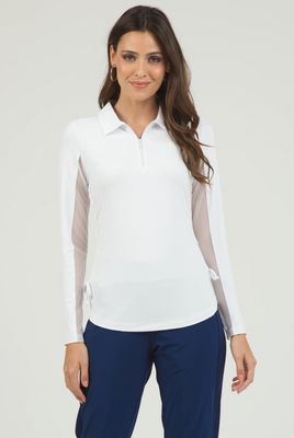 Ibkul L/S Polo White Side String