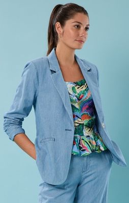 Nic + Zoe Denim Linen Blazer