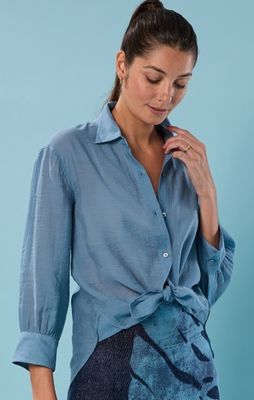Nic + Zoe Breeze Shirt Misty Blue