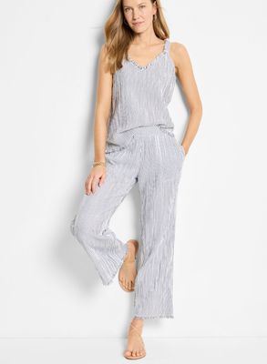 Nic + Zoe Pinstripe Gauze Wide Leg Pant Indigo