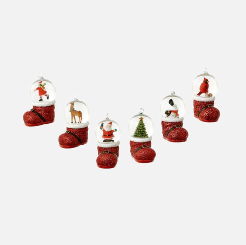 Santa Boot Waterglobe Ornament