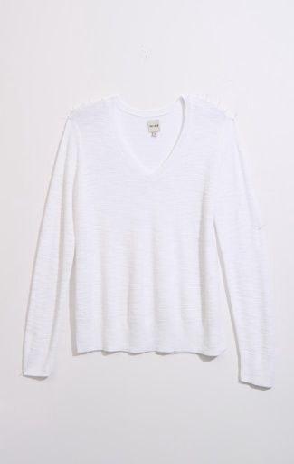 Nic + Zoe Breezy Sweater Paper White, Size: XL