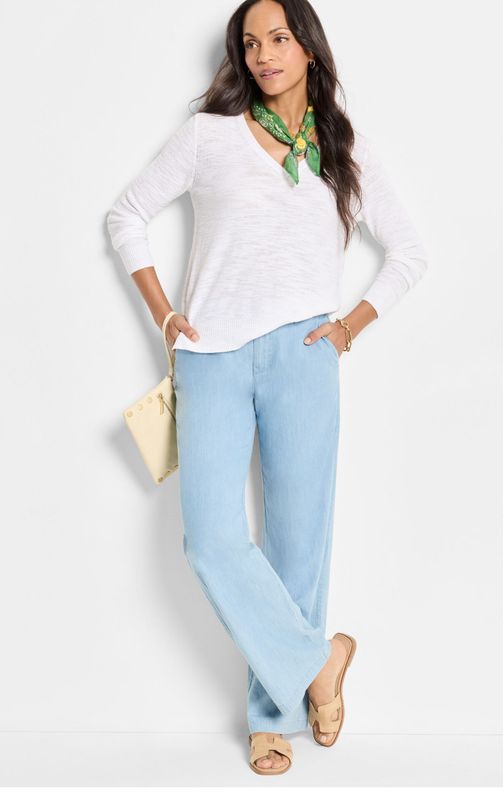 Nic + Zoe Breezy Sweater Paper White