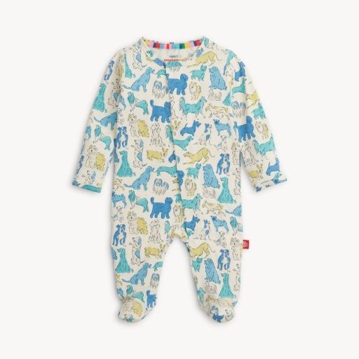 Magnetic Blue It's A Paw-ty Footie, Size: 9-12M
