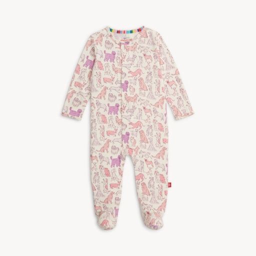 Magnetic Pink It's A Paw-ty Footie, Size: 12-18M