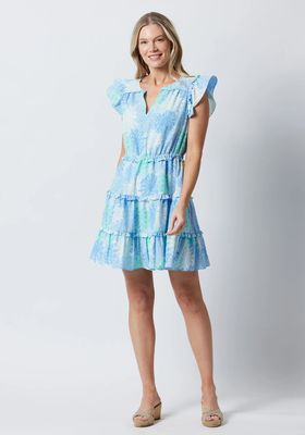 Sail to Sable Ruffle Hem Dress Bloom Print