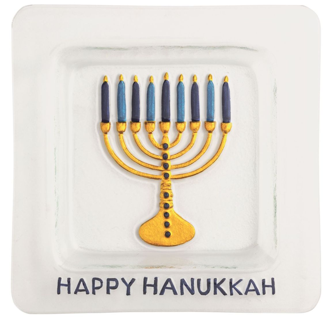 Glass Menorah Plate