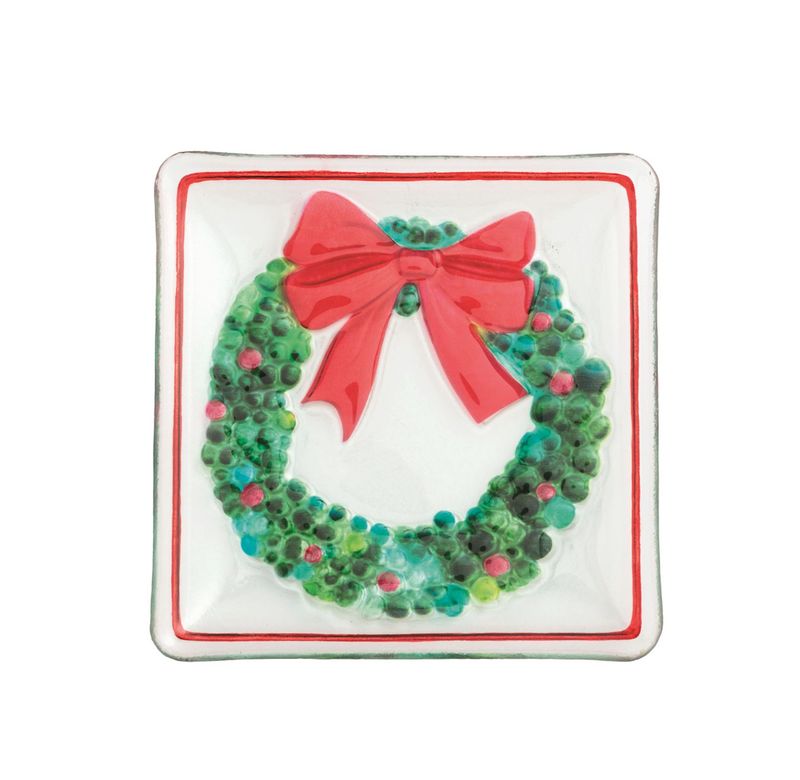 Fused Glass Plate - Wreath