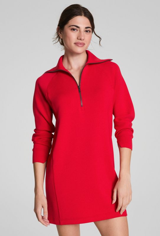 Spanx Airessentials Half Zip Dress Red