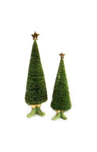Mackenzie Dash Away Sisal Elf Tree Figures