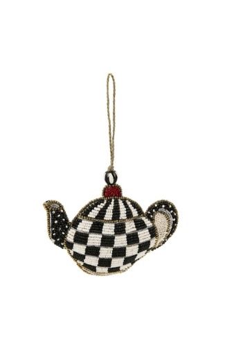 Mackenzie Courtly Check Teapot Beaded Ornament
