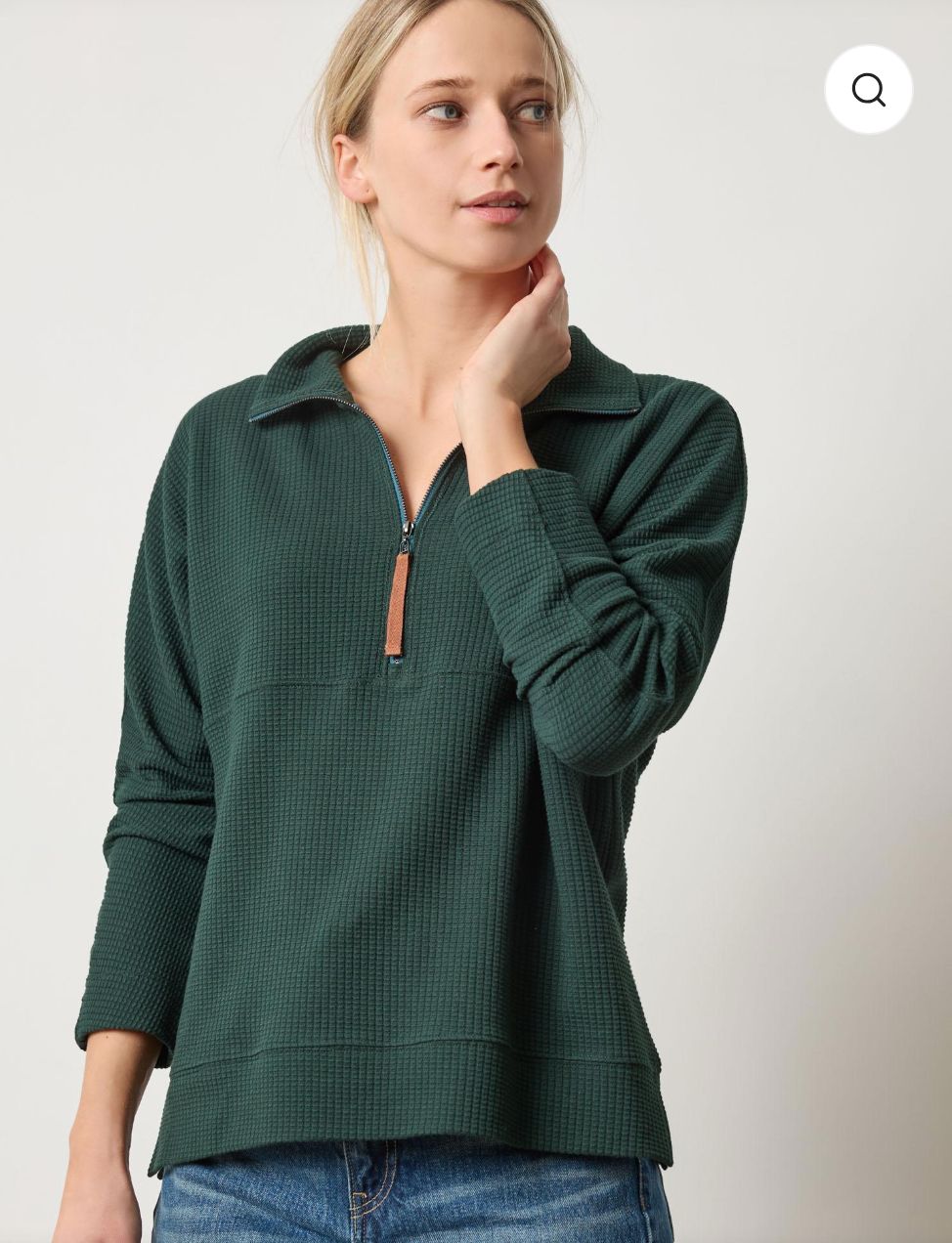 Dolman Oversized Half Zip Spruce