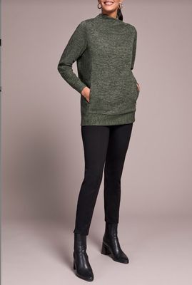 Tribal 3/4 Sleeve Tunic Chive