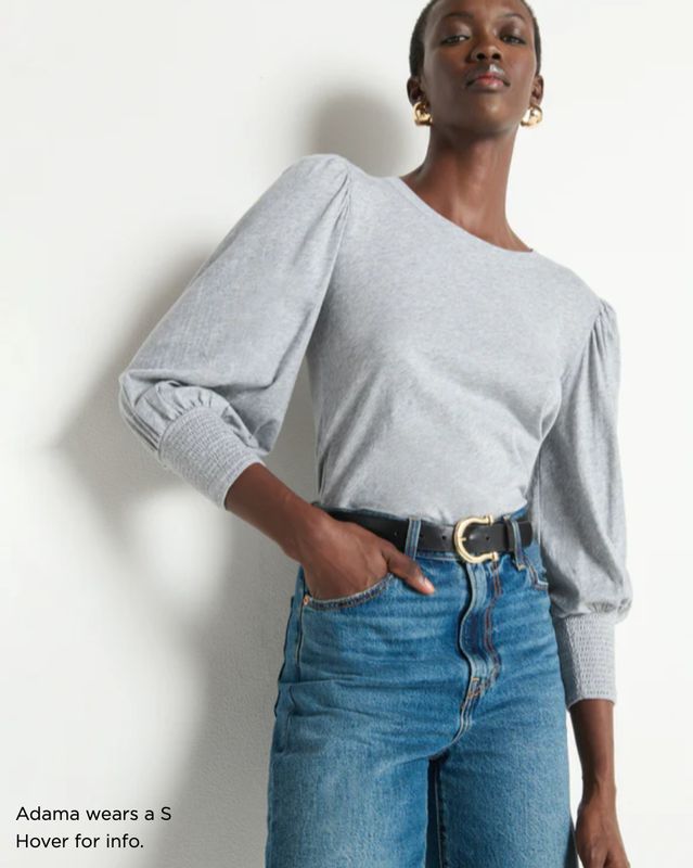 Nation Loren Peasant Tee Heather Grey