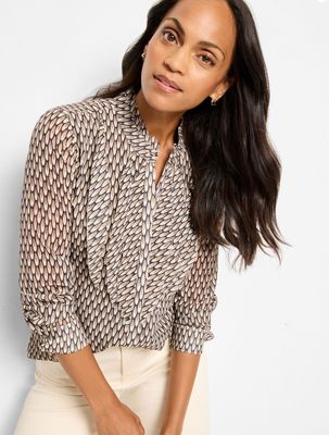 Nic + Zoe Abstract Dot Falling Chiffon Top