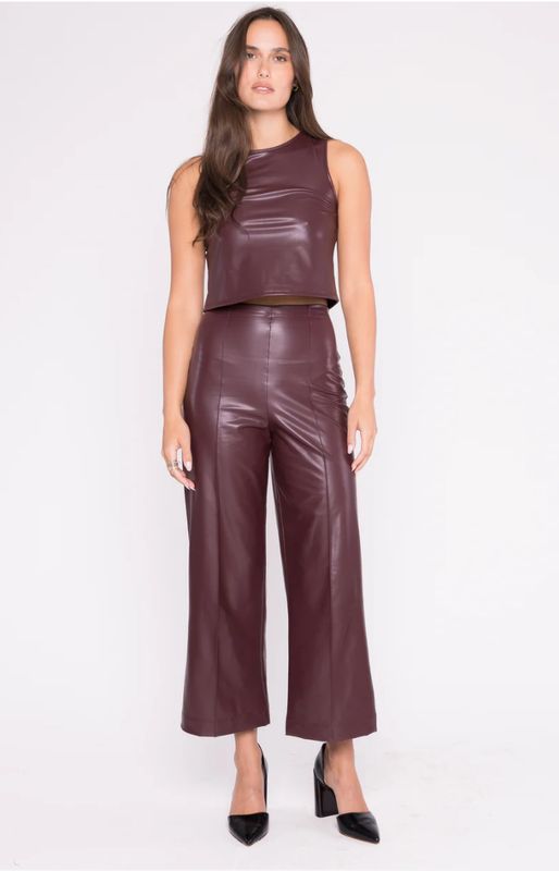 Ripley Radar Vegan Leather Straight Leg Pant Oxblood