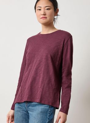 Lilla P Long Sleeve Boyfriend Tee - Merlot