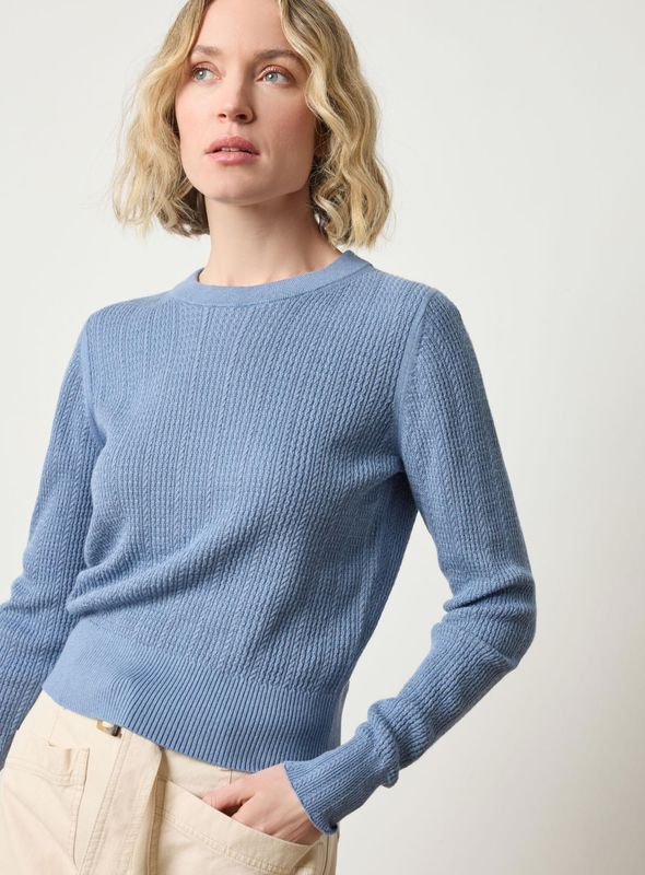Lilla P Multi Stitch Pullover Sweater - Bluebell