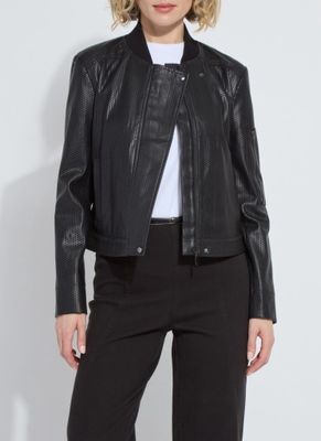 Lysse Millicent Perforated Vegan Leather Jacket Black