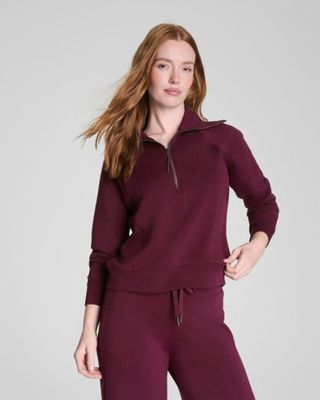 Spanx Airessentials Half Zip Plum Berry