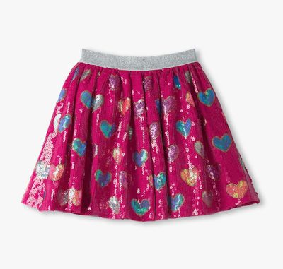 Hatley Pink Busted Hearts Sequin Skirt