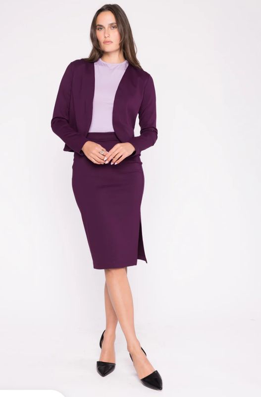 Ripley Radar Ponte Knit Pencil Skirt Plum