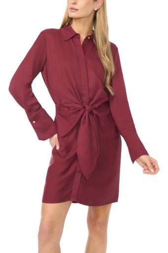 Ted Baker Tie Front Dress Tawny Port, Size: S