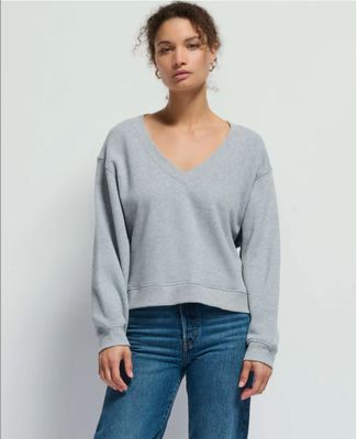 Nation Wyatt Oversized V-Neck Heather Grey