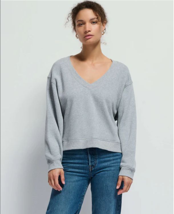 Nation Wyatt Oversized V-Neck Heather Grey
