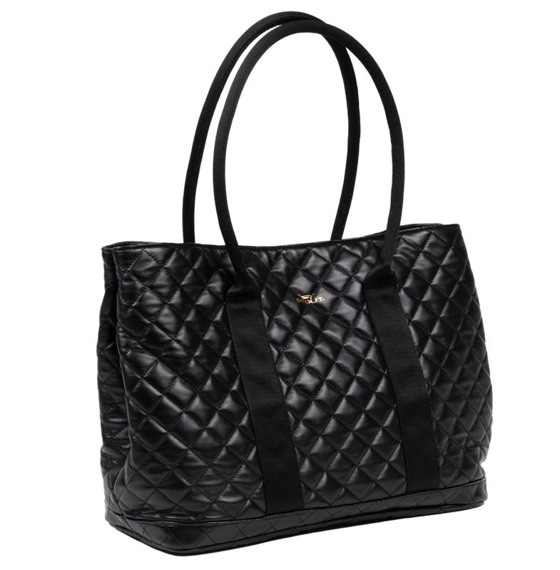 Miss Manors Tote - Black Quilted