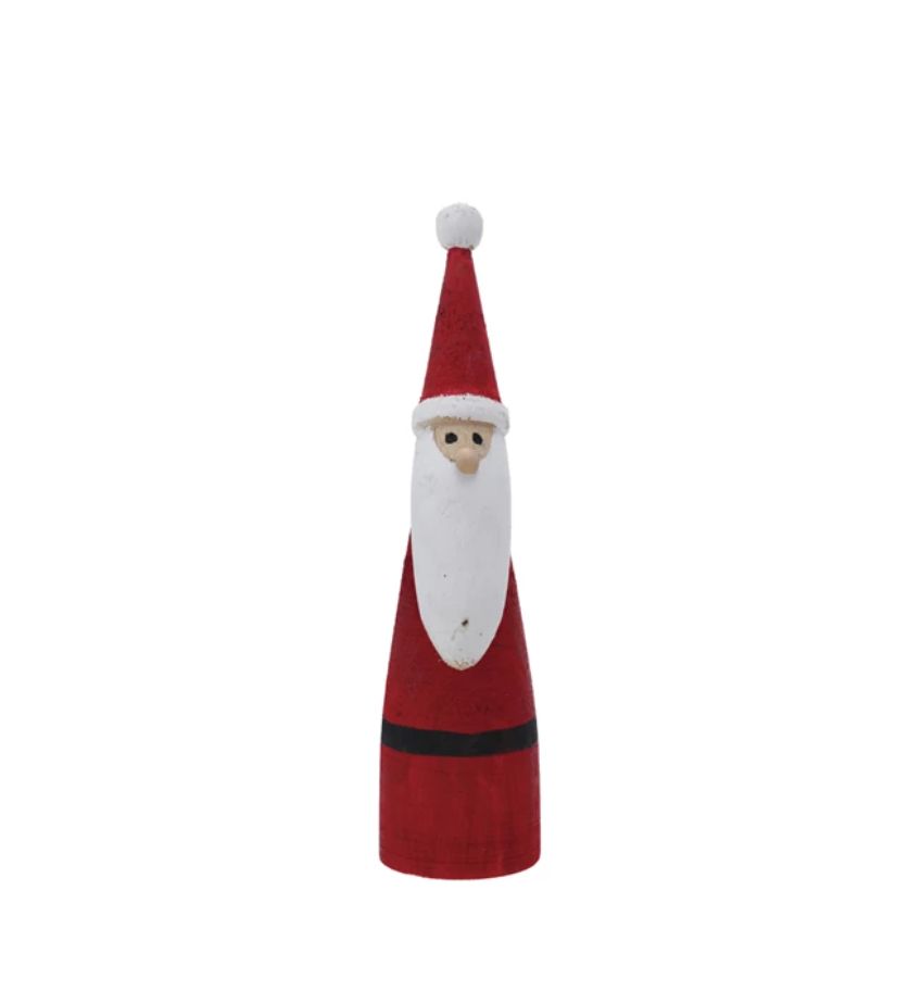 Paulownia Wood Santa - Red & White