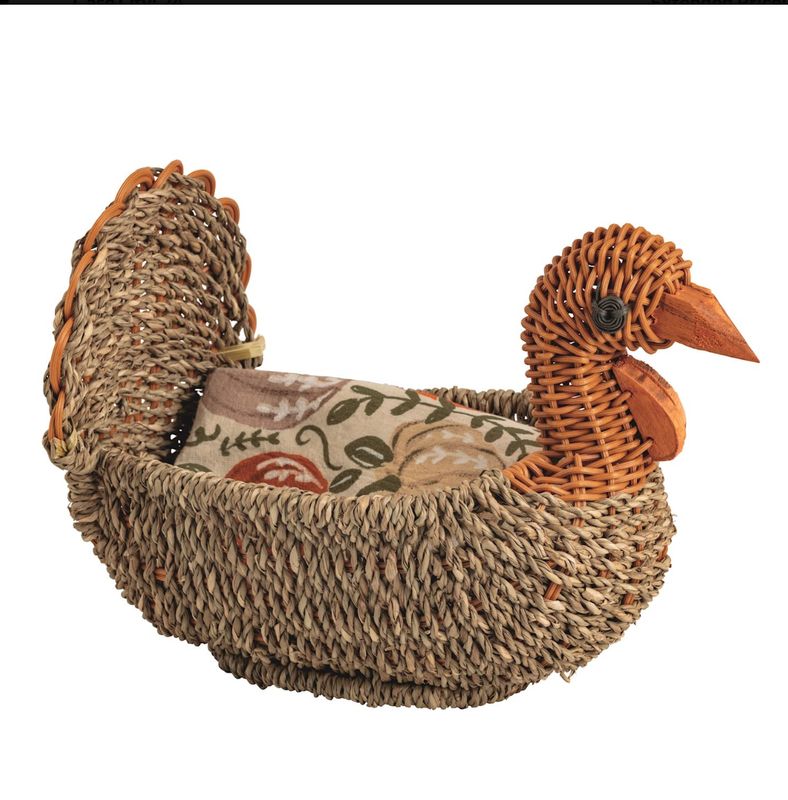 Woven Turkey Bread Basket Set