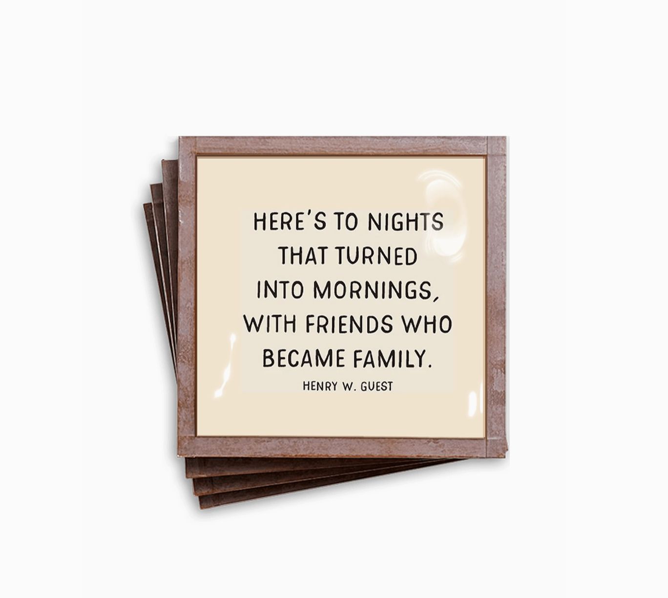Here's To Nights Copper & Glass Coasters, Set of 4 Here's To Nights Copper & Glass Coasters, Set of 4